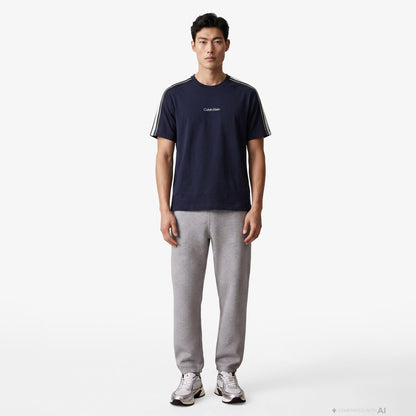 Calvin Klein Tape Erkek Mavi T-shirt