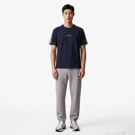 Calvin Klein Tape Erkek Mavi T-shirt