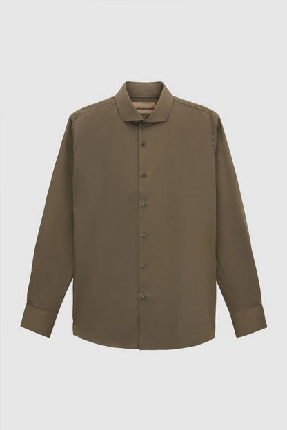 Damat Slim Fit Haki Düz Nano Care Gömlek