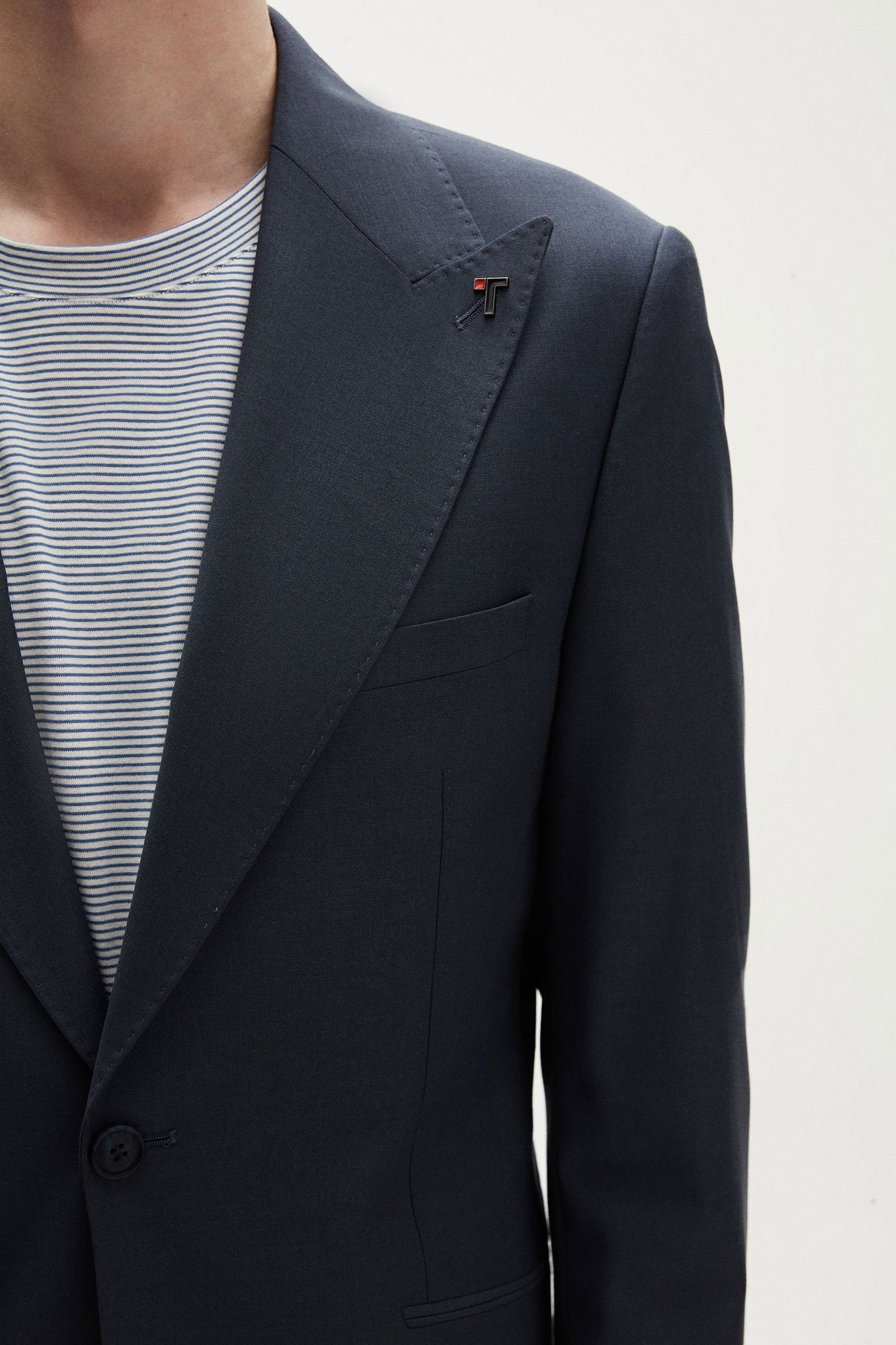 Tween Slim Fit Lacivert Düz Yünlü Takim Elbise