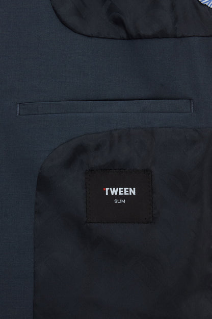 Tween Slim Fit Lacivert Düz Yünlü Takim Elbise