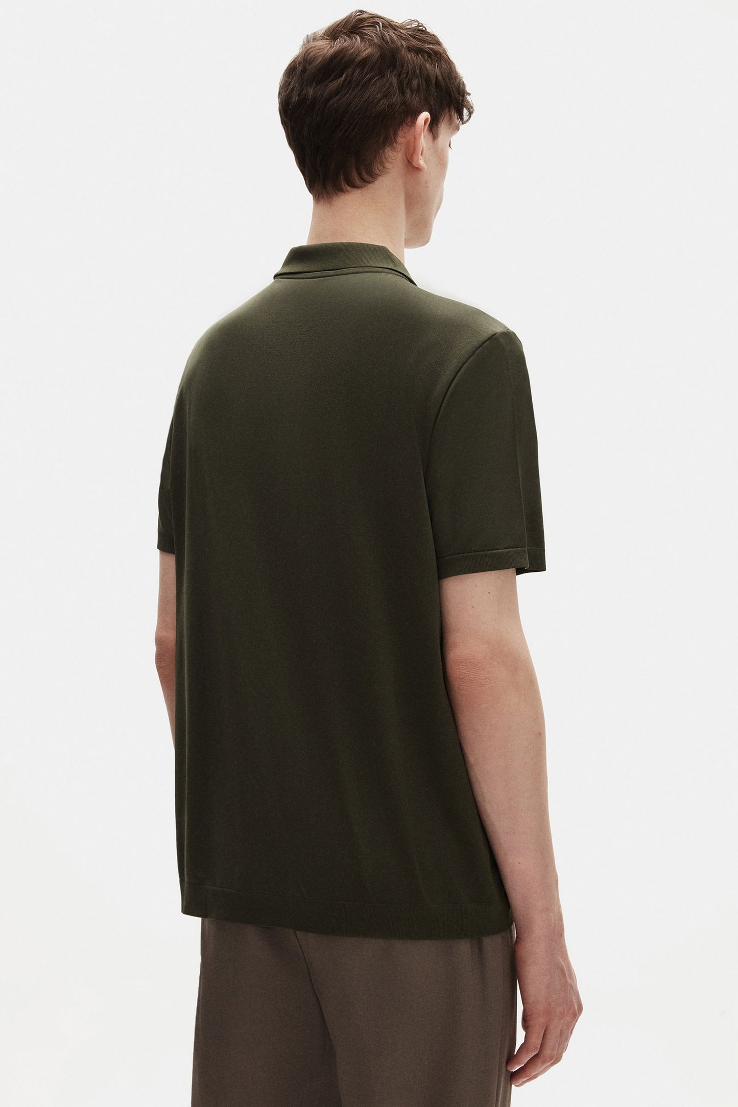 Tween Slim Fit Haki Yarım Fermuarlı Polo Yaka Yazlık T-shirt