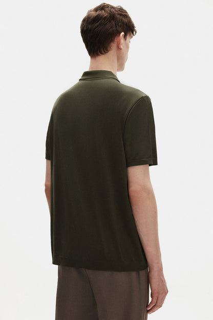 Tween Slim Fit Haki Yarım Fermuarlı Polo Yaka Yazlık T-shirt