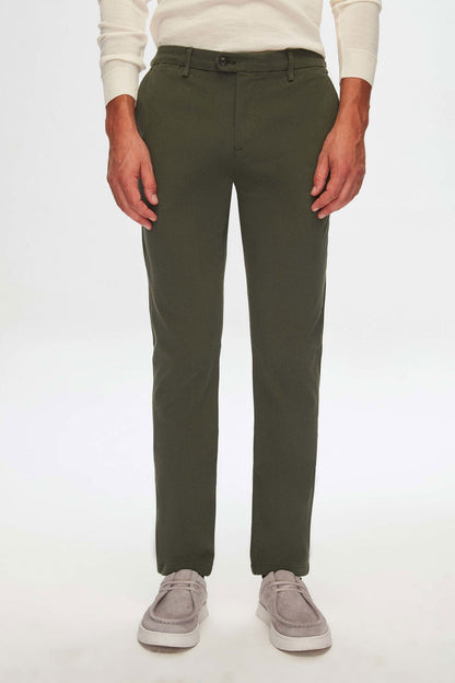 Damat Slim Fit Haki Bi Strech Pamuklu Beli Içten Lastikli Chino Pantolon