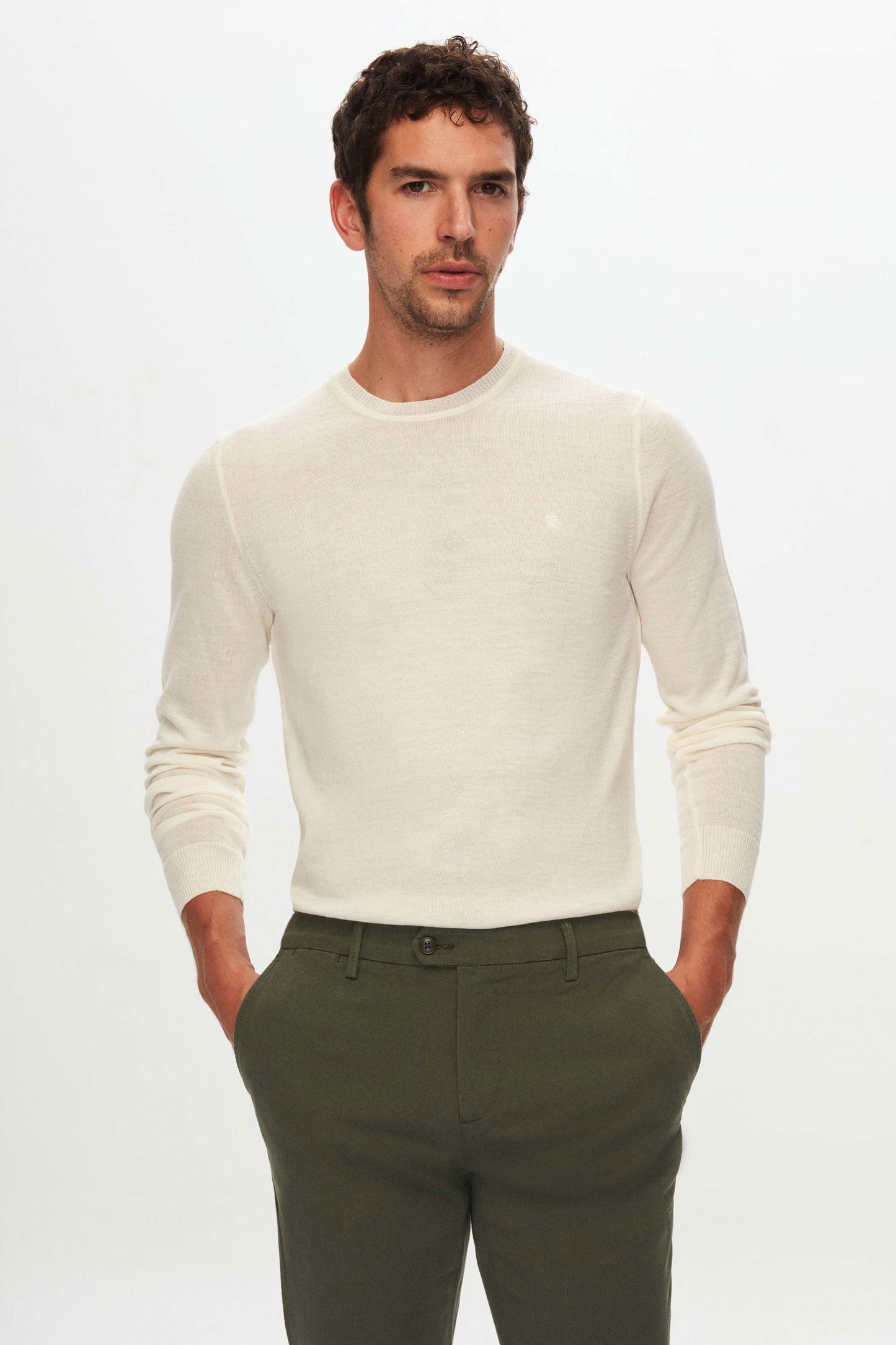 Damat Slim Fit Haki Bi Strech Pamuklu Beli Içten Lastikli Chino Pantolon