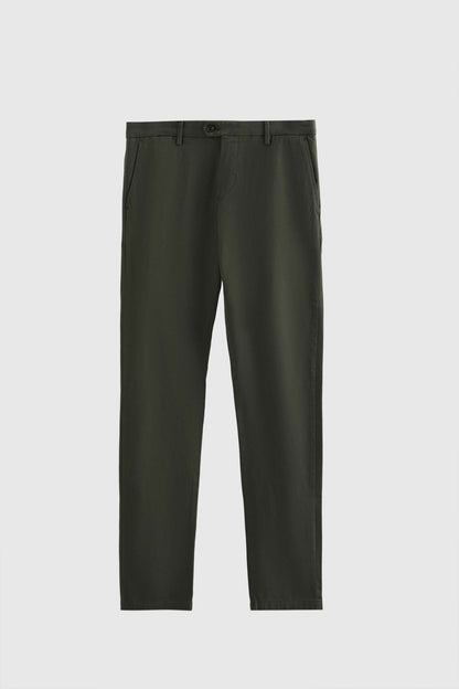 Damat Slim Fit Haki Bi Strech Pamuklu Beli Içten Lastikli Chino Pantolon