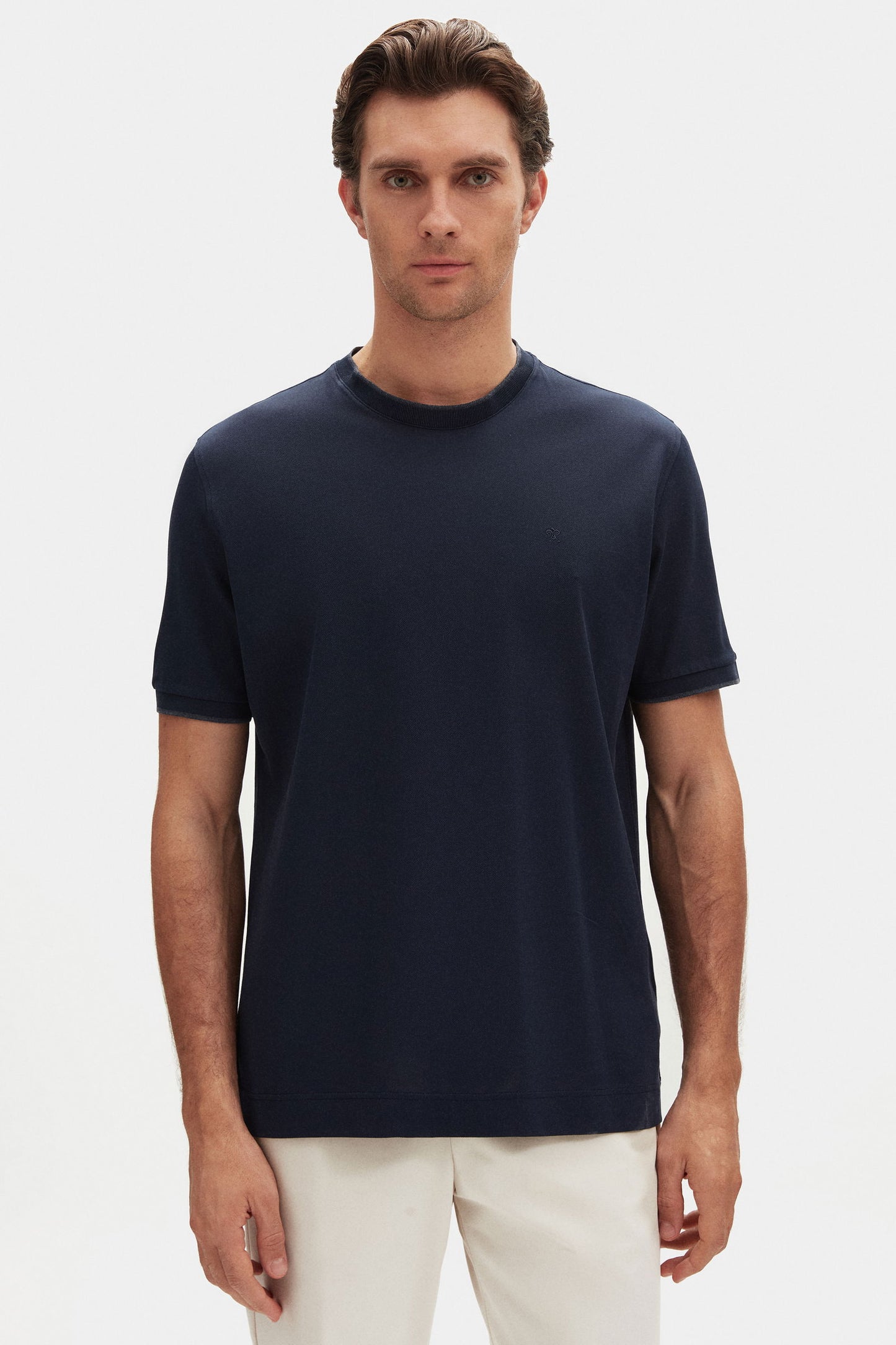 Damat Regular Fit Lacivert %100 Pamuk Merserize T-shirt