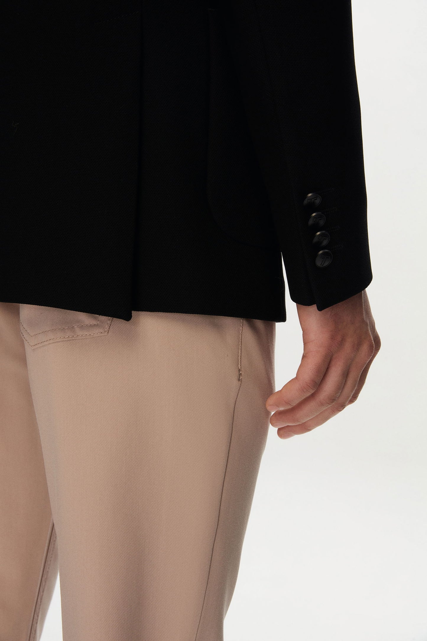 Tween Slim Fit Siyah Armürlü Ceket + Pantolon / Bı Stretch Kumaş Ceket