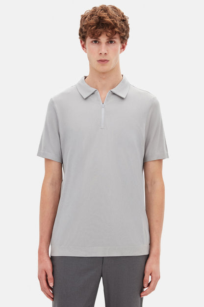 Tween Slim Fit Taş Yarım Fermuarlı Polo Yaka Yazlık T-shirt