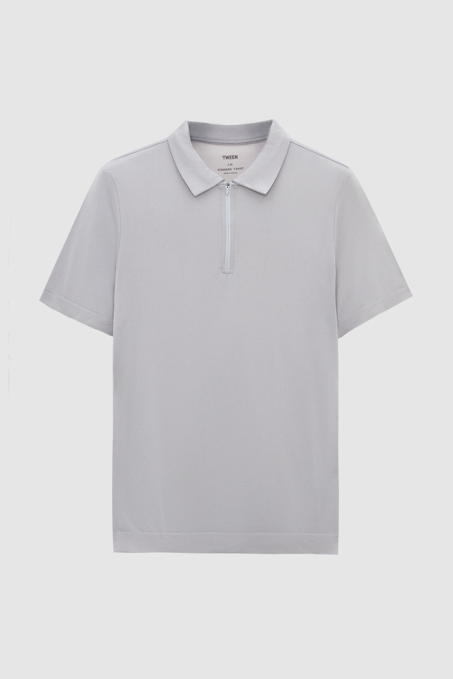 Tween Slim Fit Taş Yarım Fermuarlı Polo Yaka Yazlık T-shirt