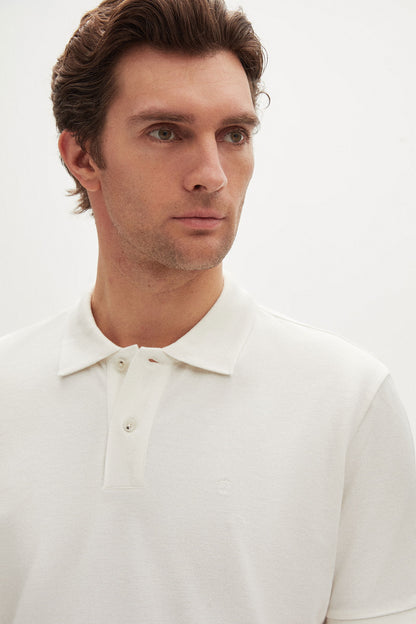 Damat Regular Fit Ekru %100 Pamuk Polo Yaka T-shirt