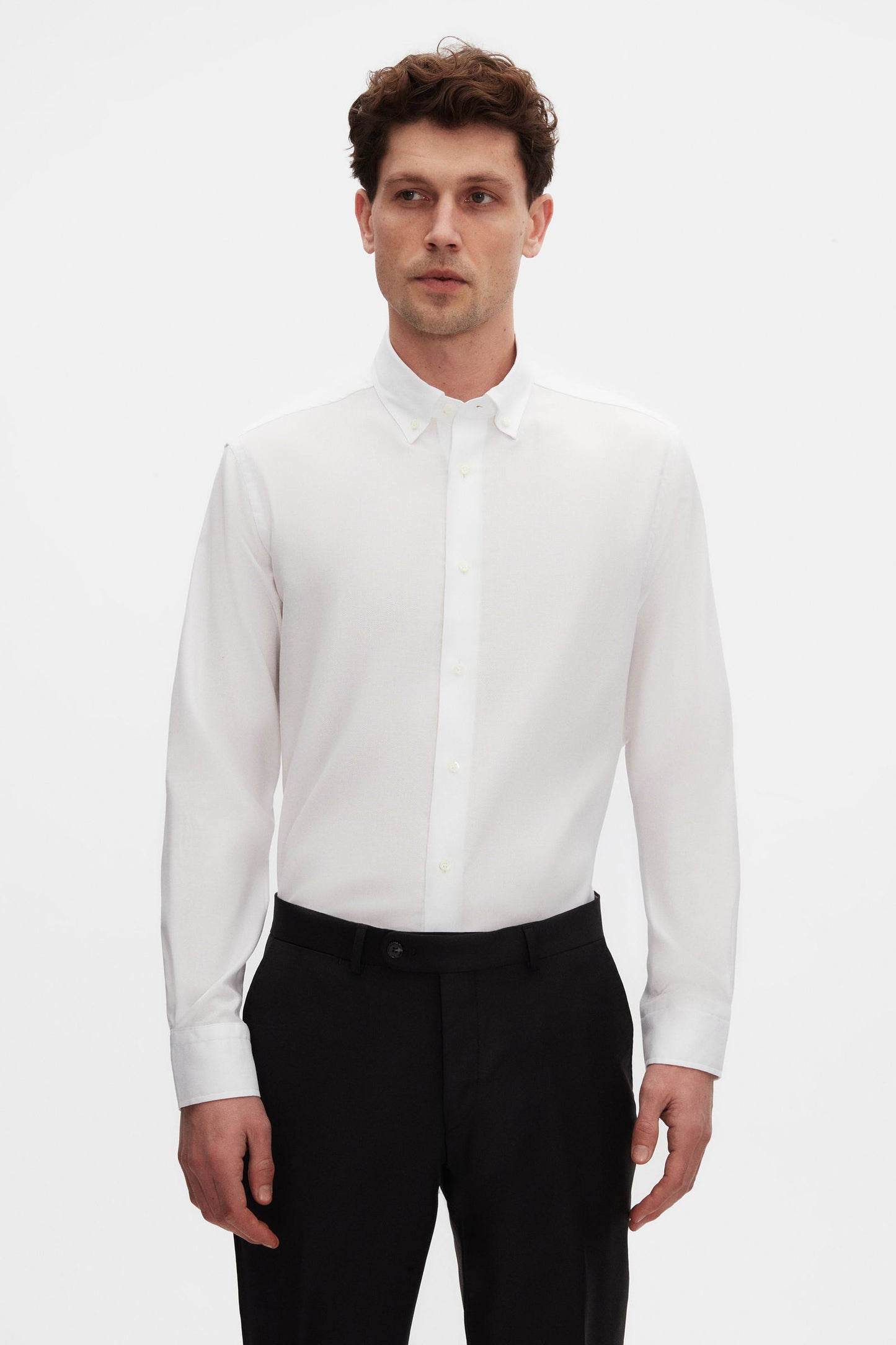 Damat Slim Fit Beyaz Armürlü %100 Pamuklu Gömlek