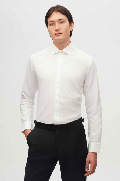 Tween Slim Fit Beyaz Dokulu %100 Pamuklu Gömlek
