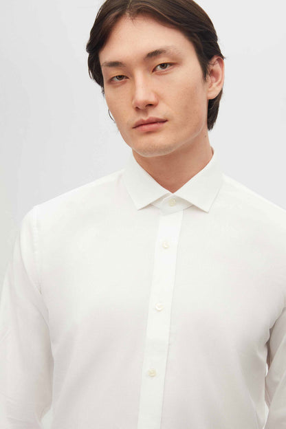 Tween Slim Fit Beyaz Dokulu %100 Pamuklu Gömlek
