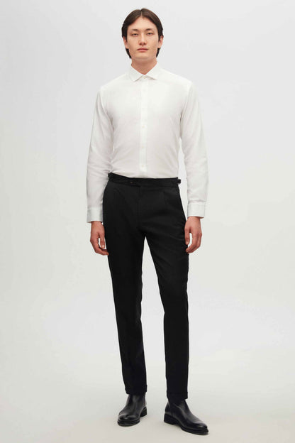 Tween Slim Fit Beyaz Dokulu %100 Pamuklu Gömlek
