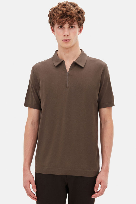 Tween Slim Fit Vizon Yarım Fermuarlı Polo Yaka Yazlık T-shirt
