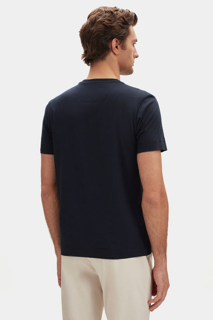 Damat Regular Fit Lacivert %100 Pamuk Merserize T-shirt