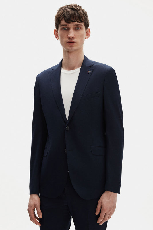 Tween Slim Fit Lacivert Düz Yünlü Bi Stretch Takim Elbise