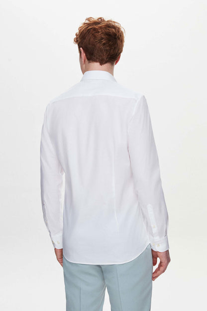 Tween Slim Fit Beyaz Düz Easy Care Gömlek
