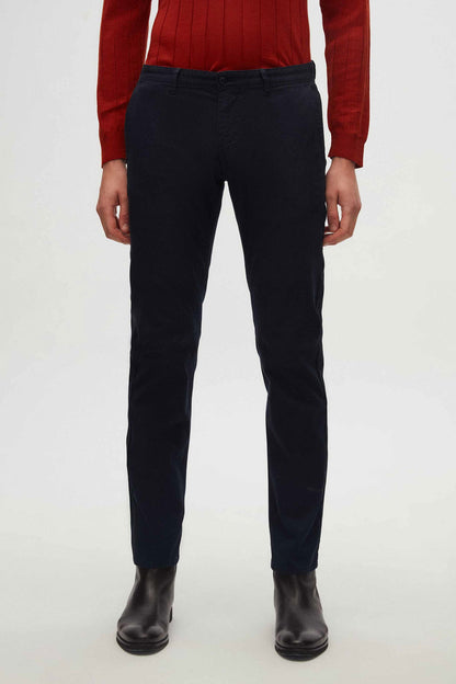 Damat Slim Fit Lacivert Düz Pamuklu Likralı Chino Pantolon