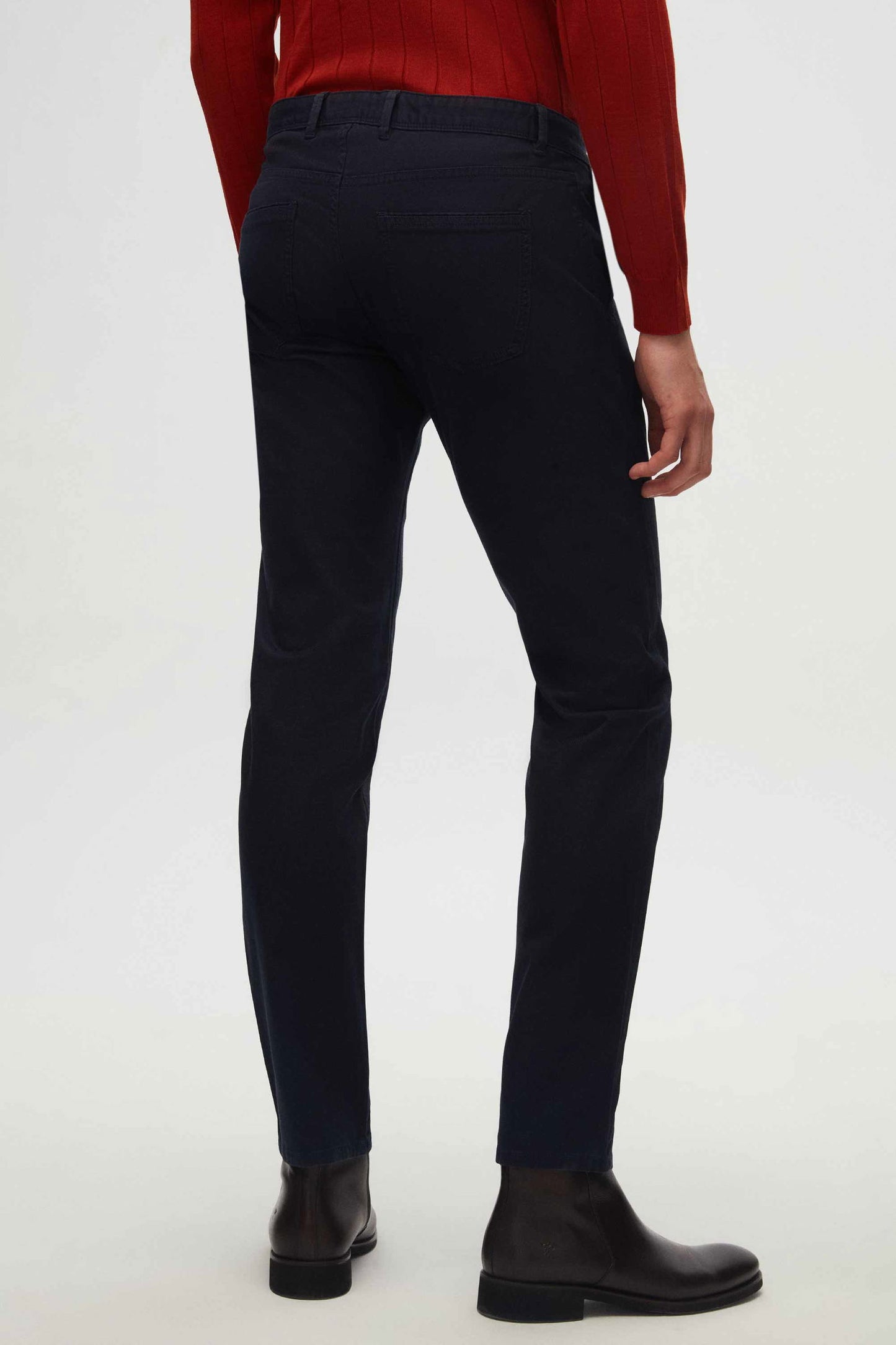 Damat Slim Fit Lacivert Düz Pamuklu Likralı Chino Pantolon