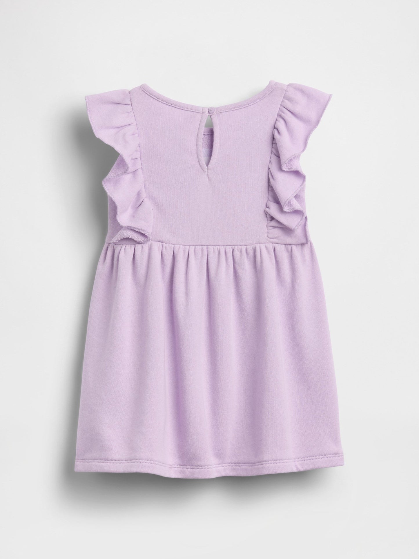 Lila Fransız Havlu Kumaş Ruffle Logo Elbise