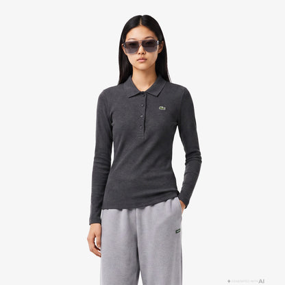 Lacoste Slim Fit Kadın Gri Polo