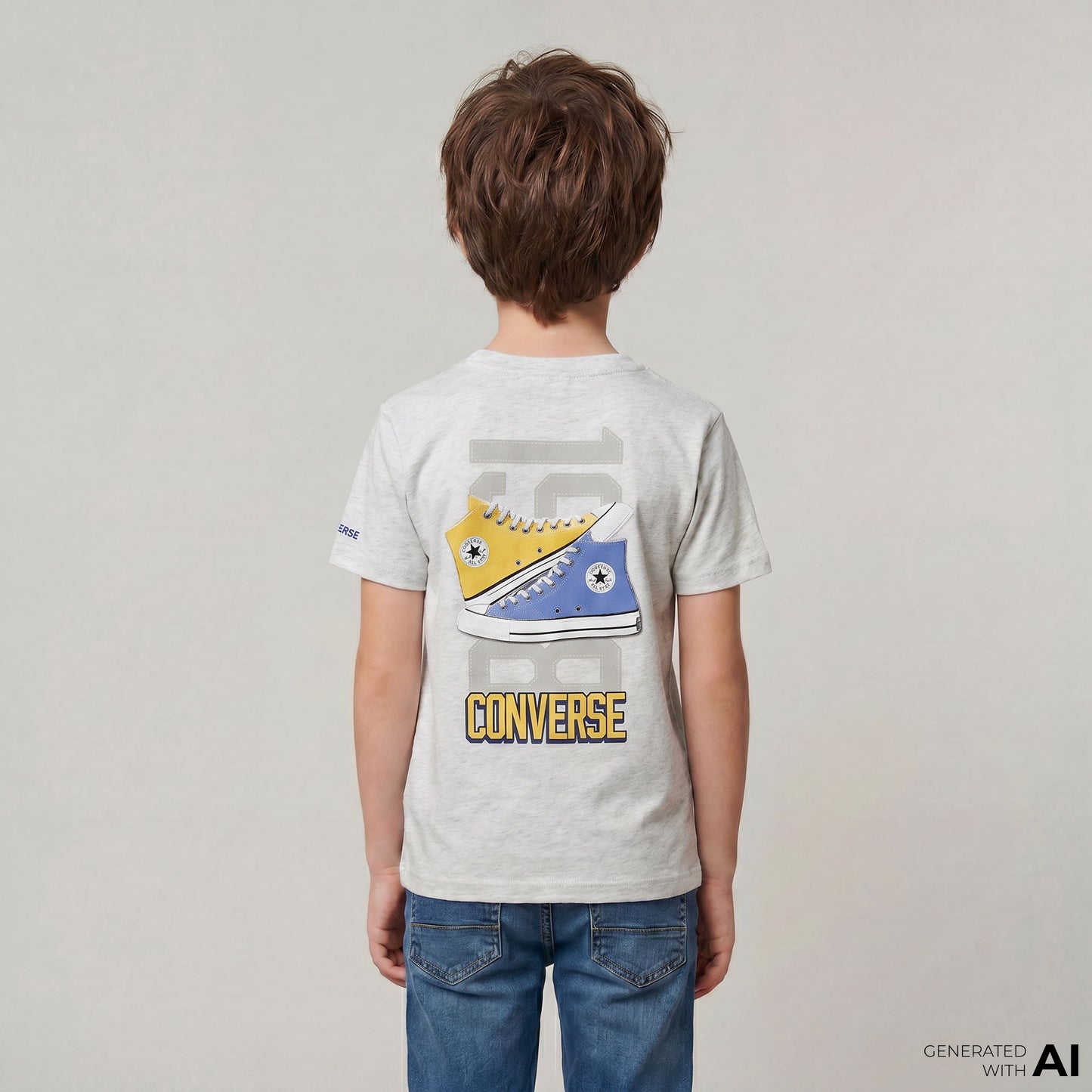 Converse Birch Heather Çocuk Gri T-shirt