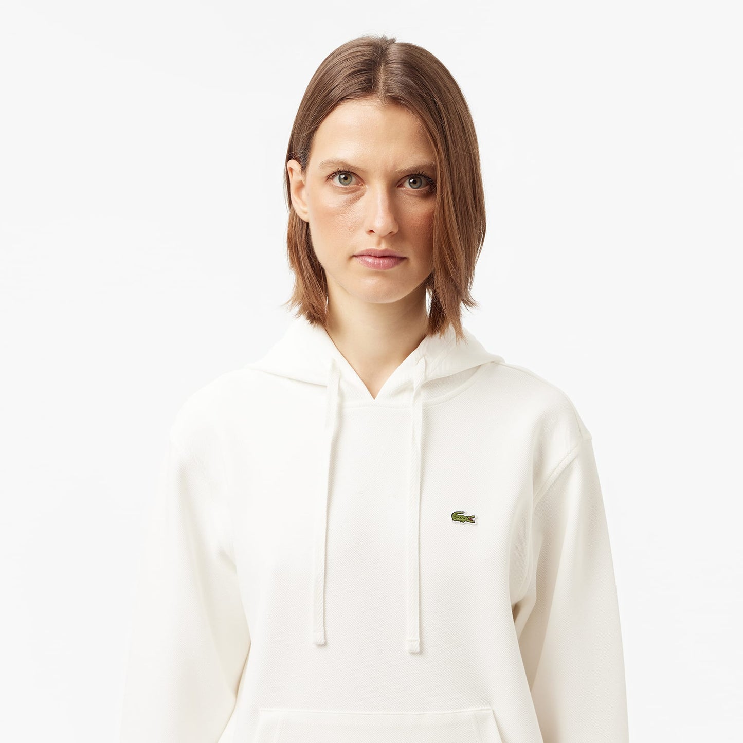 Lacoste Relaxed Fit Kadın Beyaz Sweatshirt