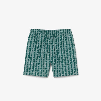 Lacoste Monogram Erkek Yeşil Deniz Şortu