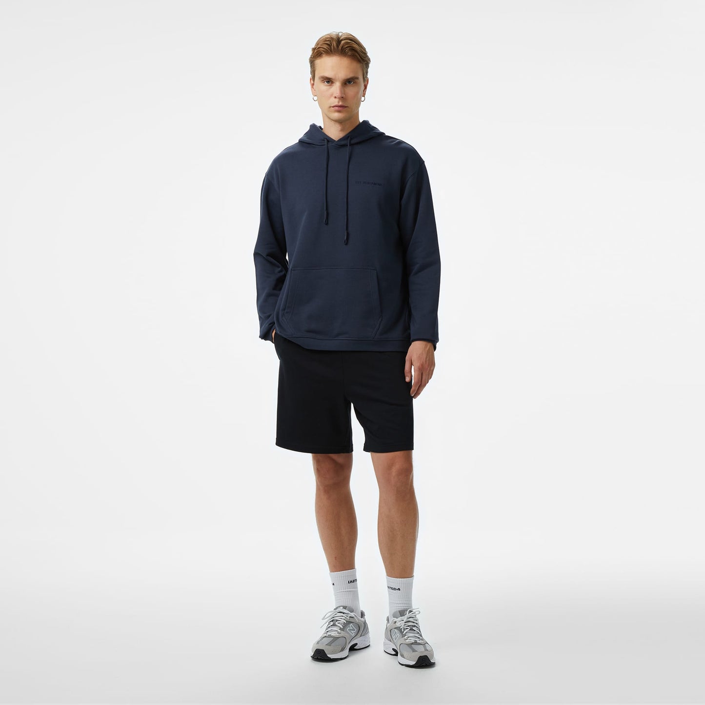 Les Benjamins Essentials Erkek Gri Hoodie