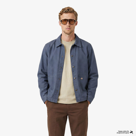 Dickies Unlined Canvas Barn Erkek Mavi Ceket