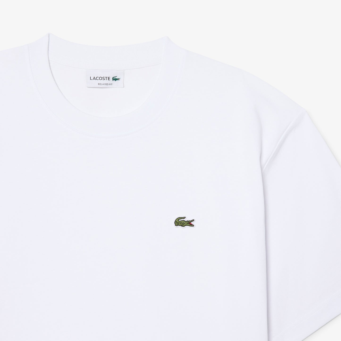 Lacoste Erkek Relaxed Fit Bisiklet Yaka Beyaz T-shirt