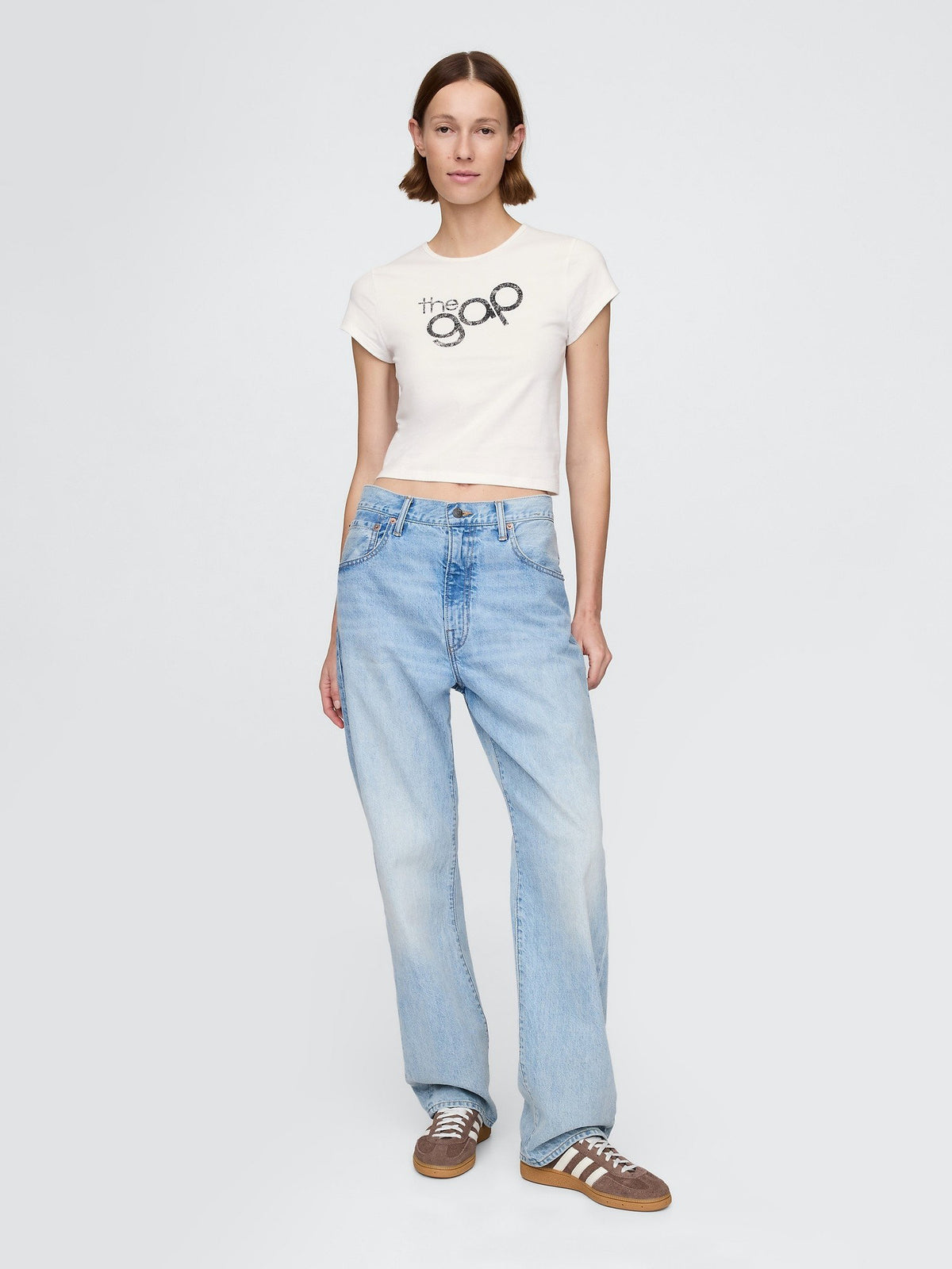 Kırık Beyaz Gap Logo T-shirt