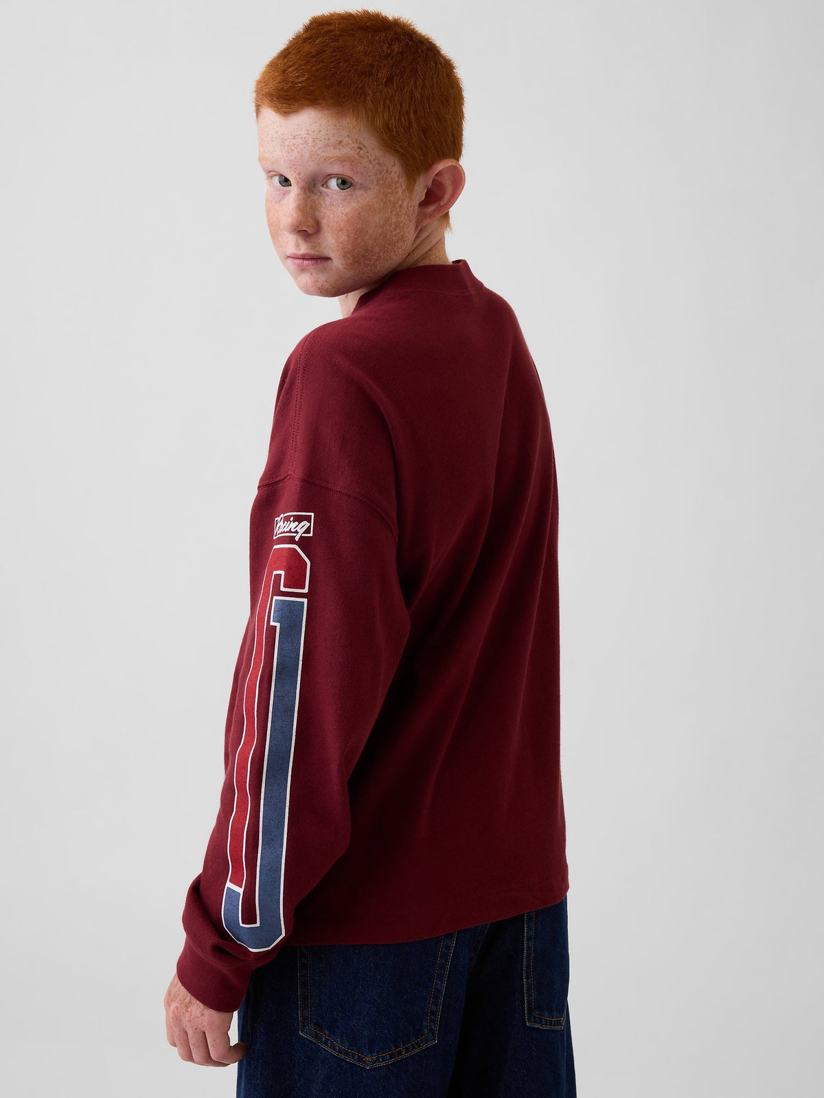 Lacivert Heavyweight Oversized Grafik T-shirt