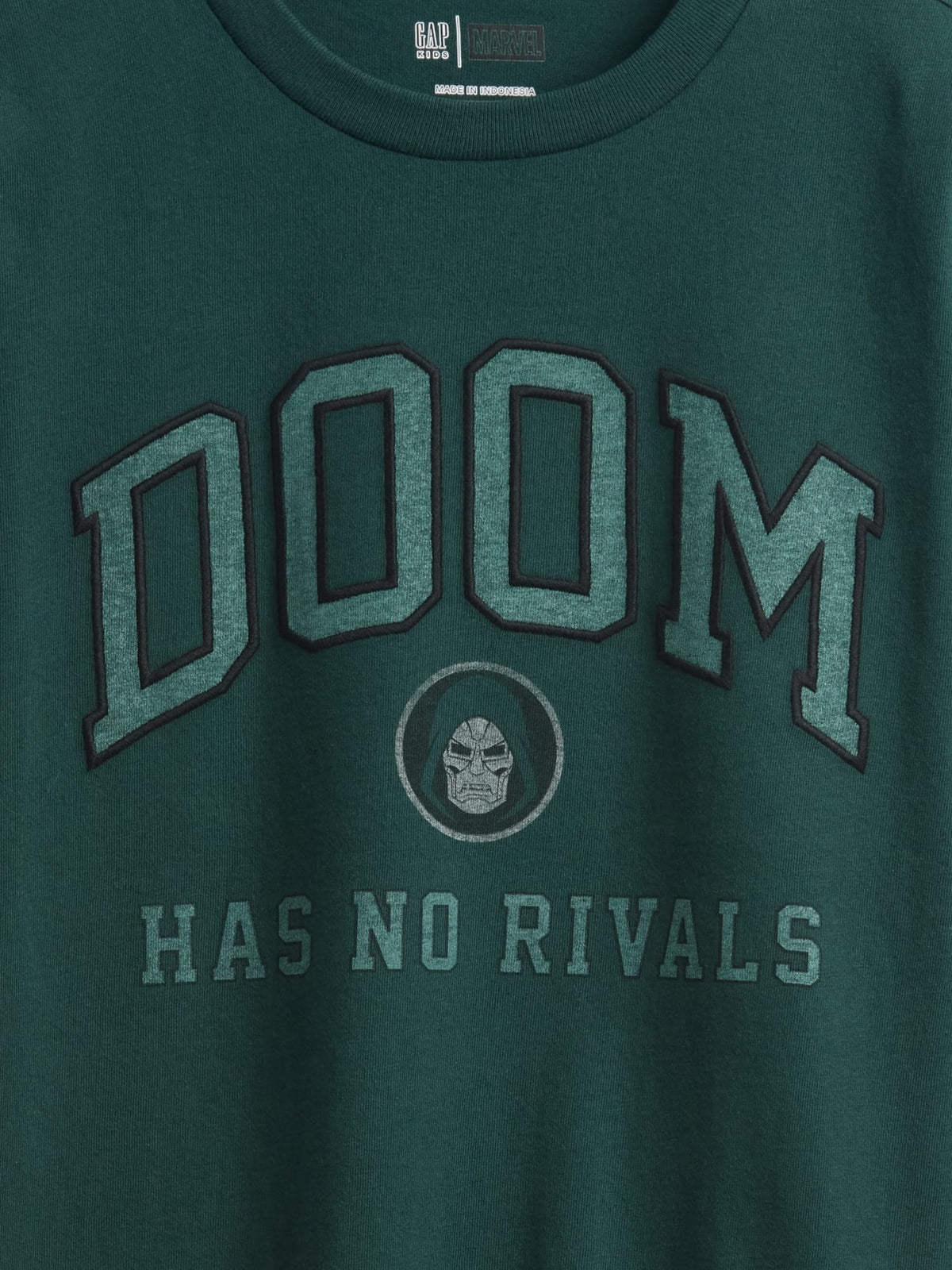 Koyu Yeşil Marvel Relaxed Grafik Baskılı T-shirt