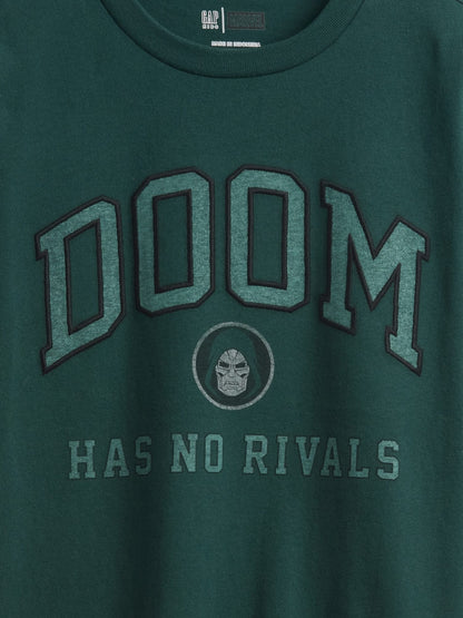 Koyu Yeşil Marvel Relaxed Grafik Baskılı T-shirt