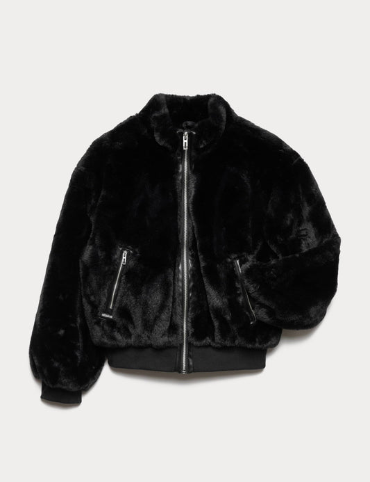 Suni Kürklü Bomber Mont