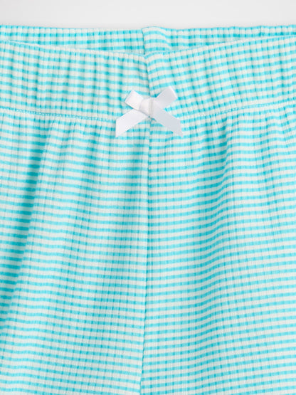 Bebe Mavisi Çocuk Geri Dönüştürülmüş Fitilli Pijama Şortları