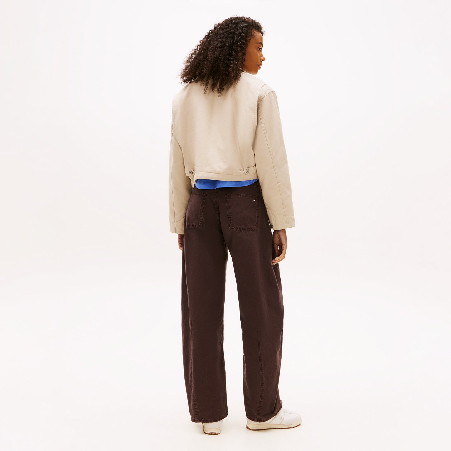 Tommy Hilfiger Cropped Workwear Kadın Bej Ceket