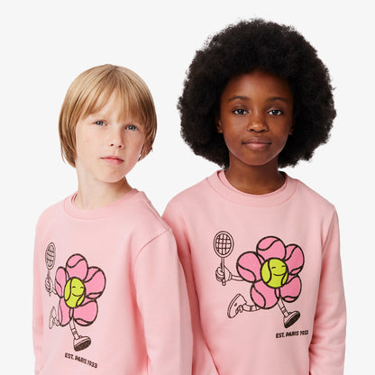 Lacoste Çocuk Baskılı Pembe Sweatshirt
