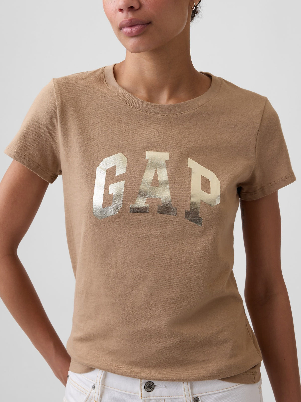Açık Kahverengi Gap Logo T-shirt