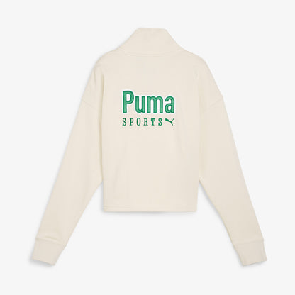 Puma Team Half Zip Crew Kadın Bej Sweatshirt