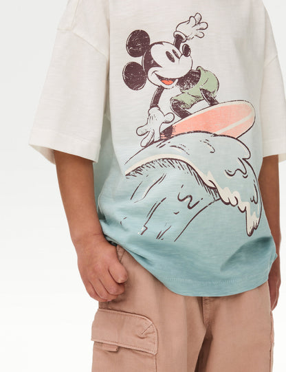 Saf Pamuklu Mickey Mouse:trade_mark: Tişört (1-8 Yaş)