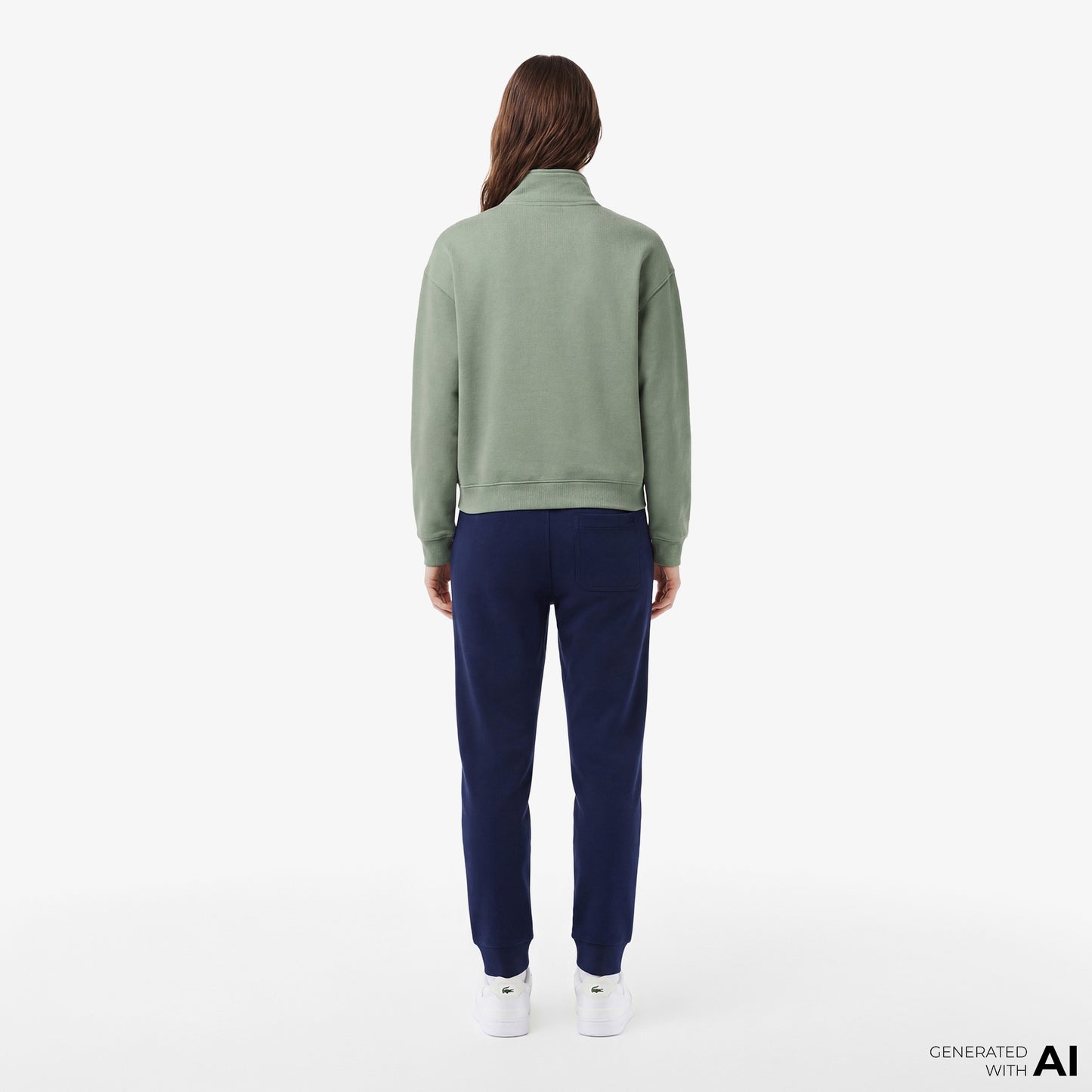 Lacoste Heavy Fleece Zipper Neck Unisex Yeşil Sweatshirt