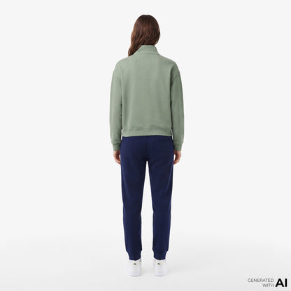 Lacoste Heavy Fleece Zipper Neck Unisex Yeşil Sweatshirt