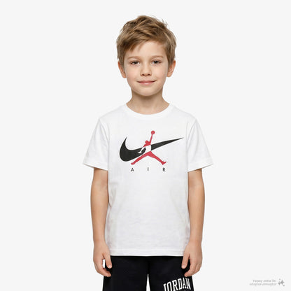 Jordan Jdb Jumpman Swoosh Çocuk Beyaz T-shirt