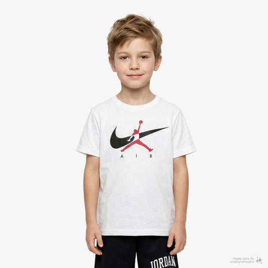 Jordan Jdb Jumpman Swoosh Çocuk Beyaz T-shirt