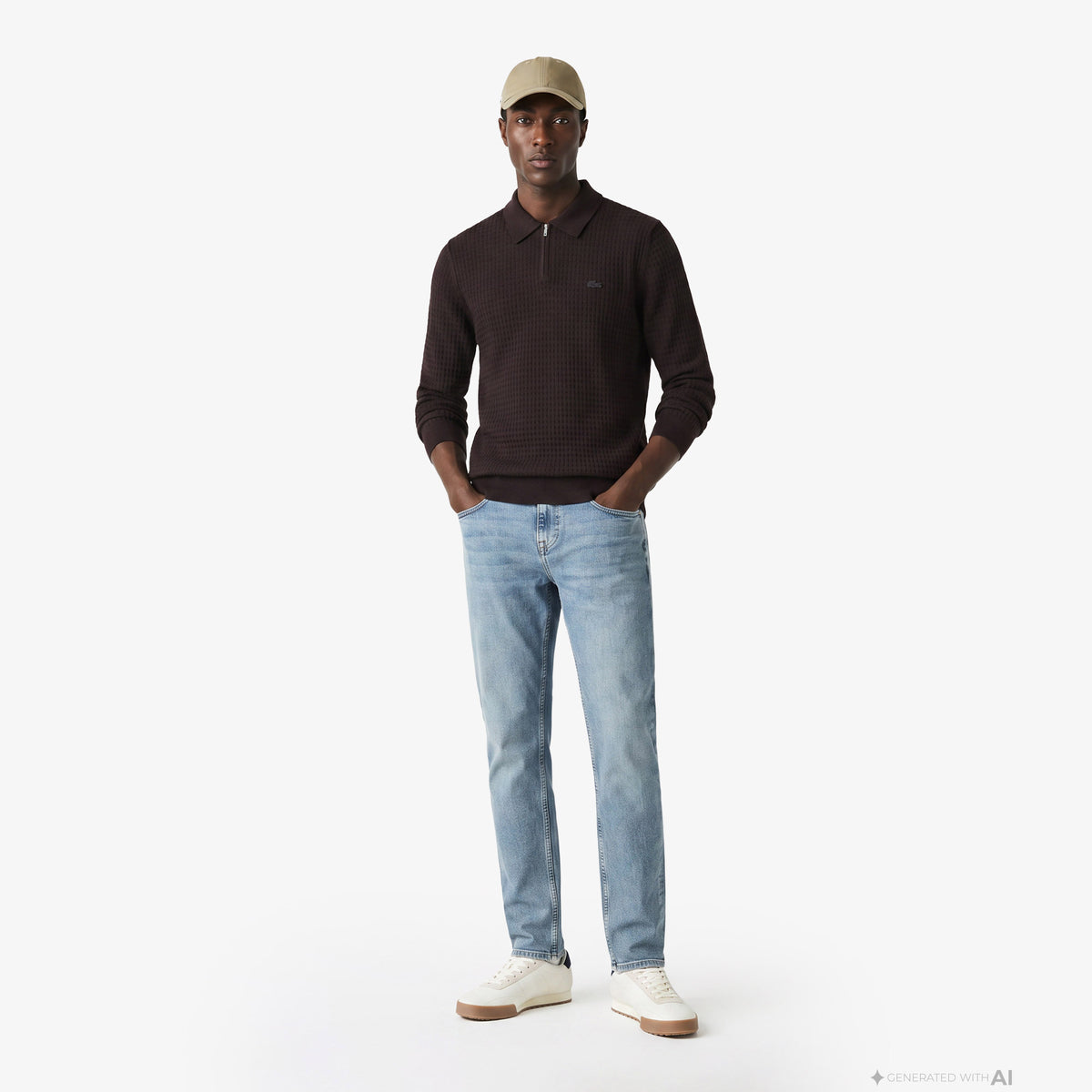 Lacoste Regular Fit Erkek Kahverengi Kazak