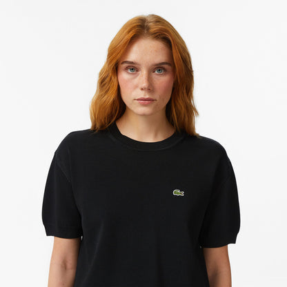 Lacoste Relaxed Fit Kadın Siyah Süveter